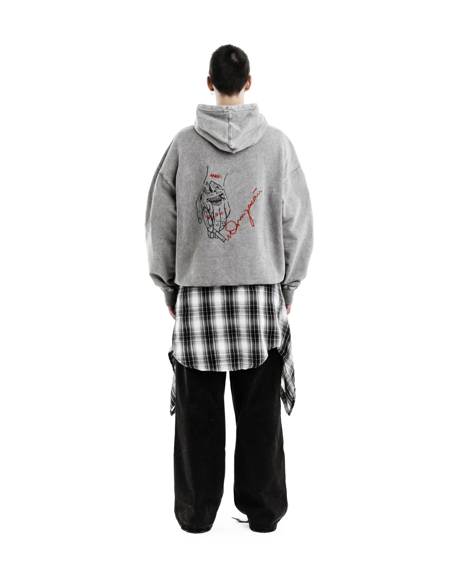 Худи Три Дня Дождя garment dye light grey