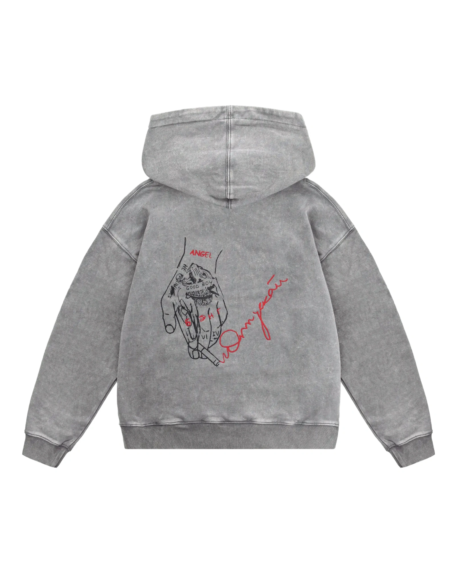 Худи Три Дня Дождя garment dye light grey