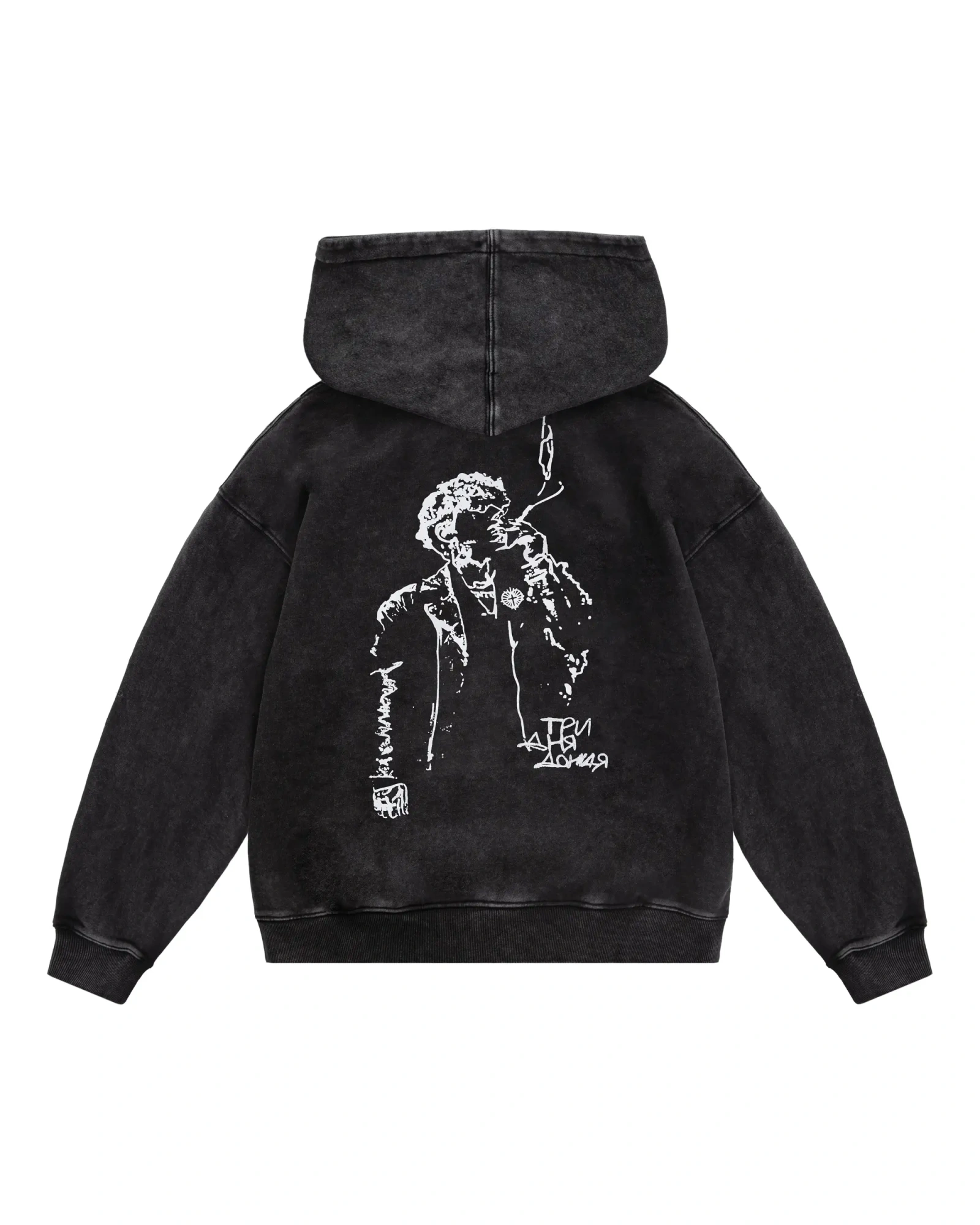 Худи Три Дня Дождя garment dye black